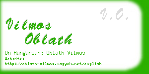 vilmos oblath business card